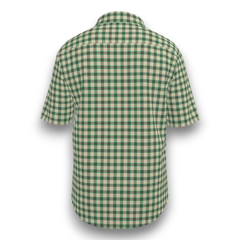 Green and beige checkered shirt