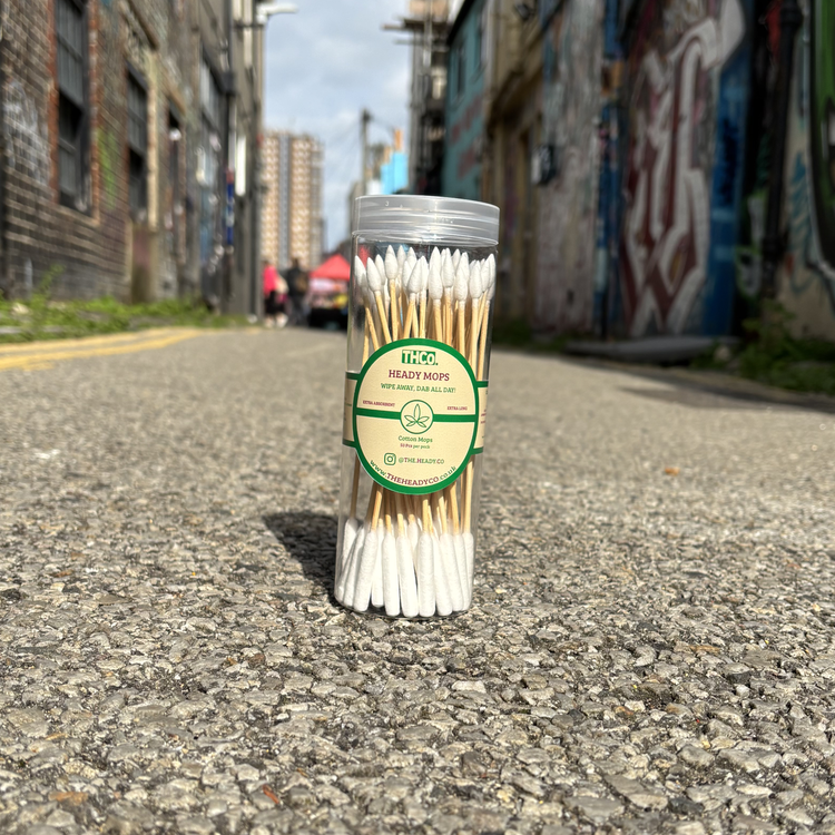 Container of THCo. Heady Mops in a Brighton Street