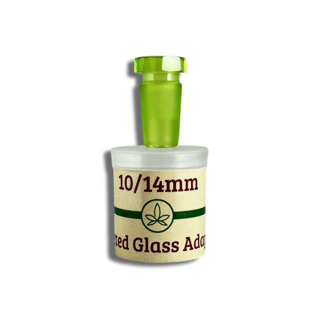 10/14mm Faceted Glass Adapter in Lime Green by THCo.