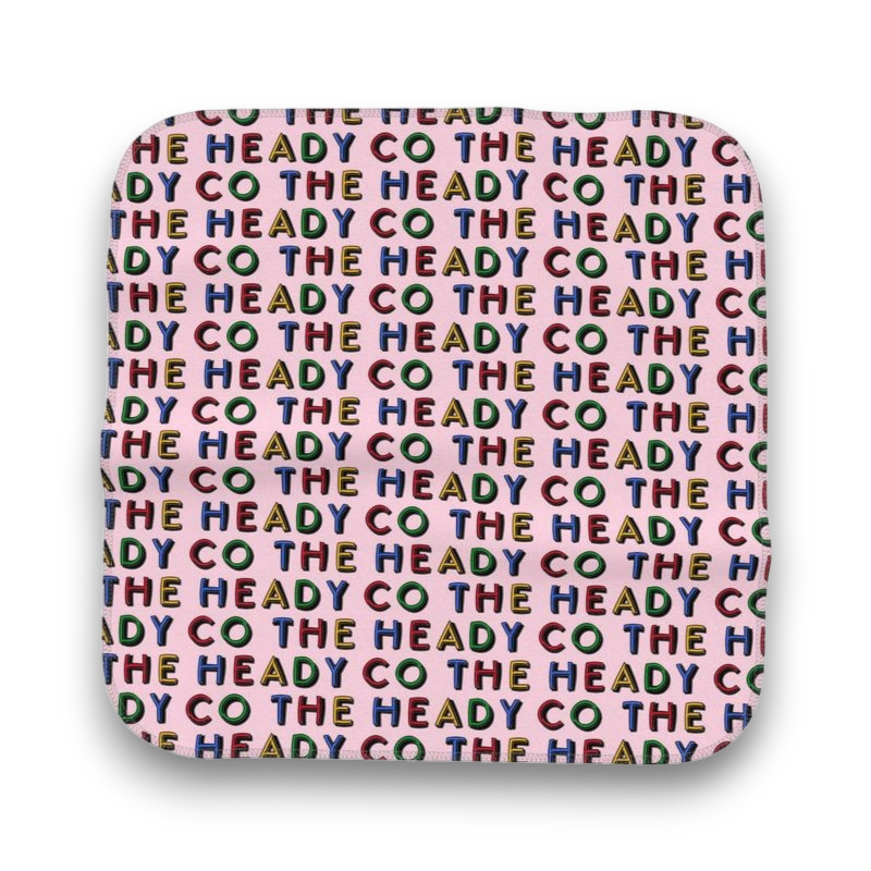 Microfibre with colourful 'The Heady Co' branding