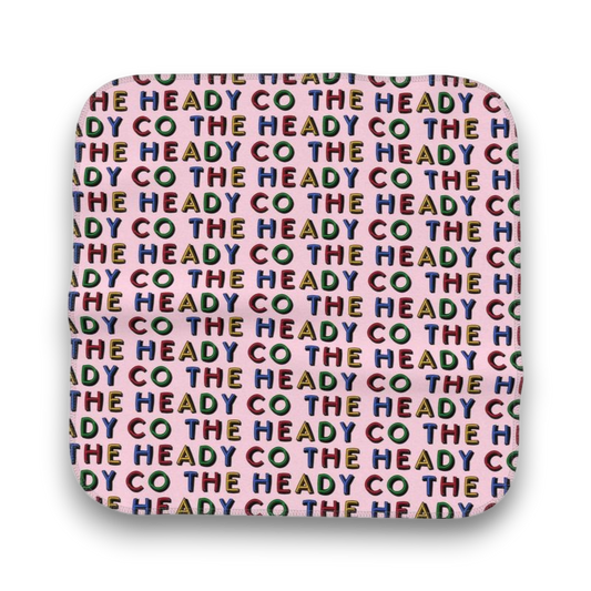 Microfibre with colourful 'The Heady Co' branding