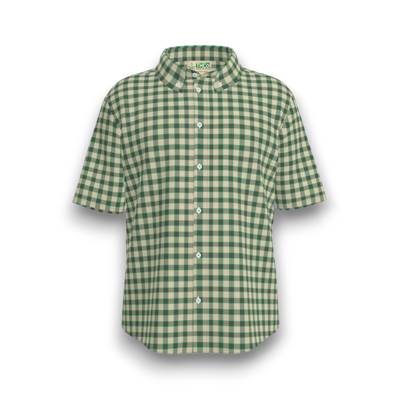 Green and beige tartan shirt