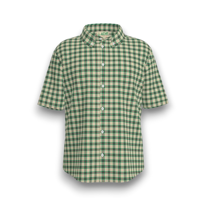 Green and beige tartan shirt
